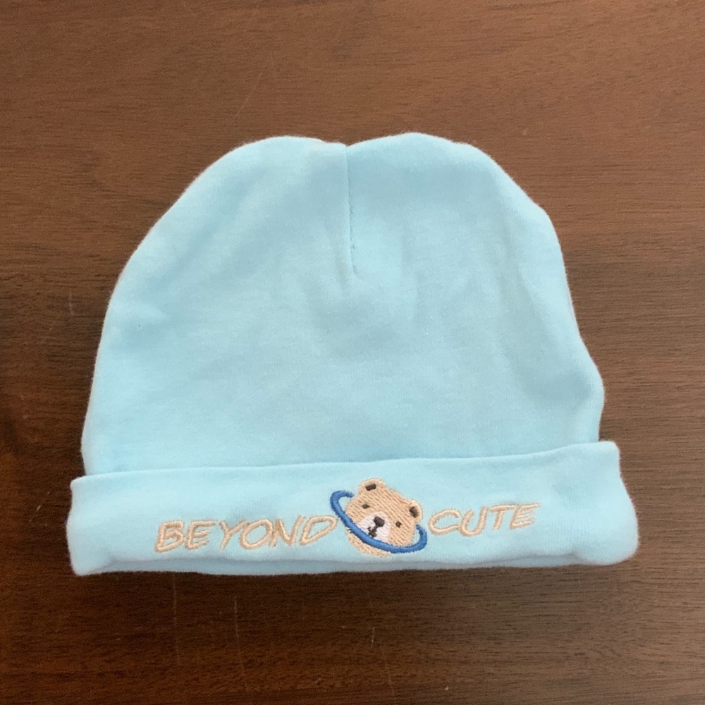 Cozy Sky Blue Infant Hat